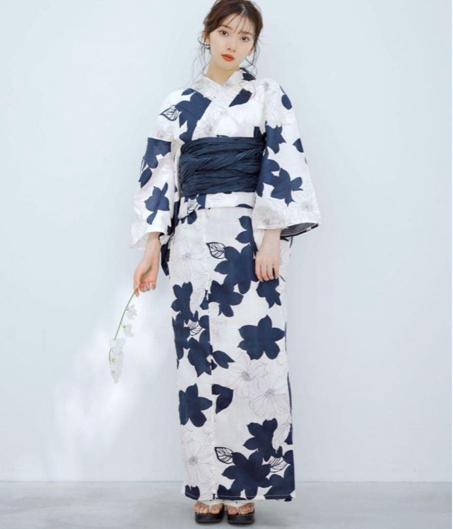 Dita 浴衣・帯・下駄・着付け本・腰紐　バッグ6点セット 夕凪の和調古典