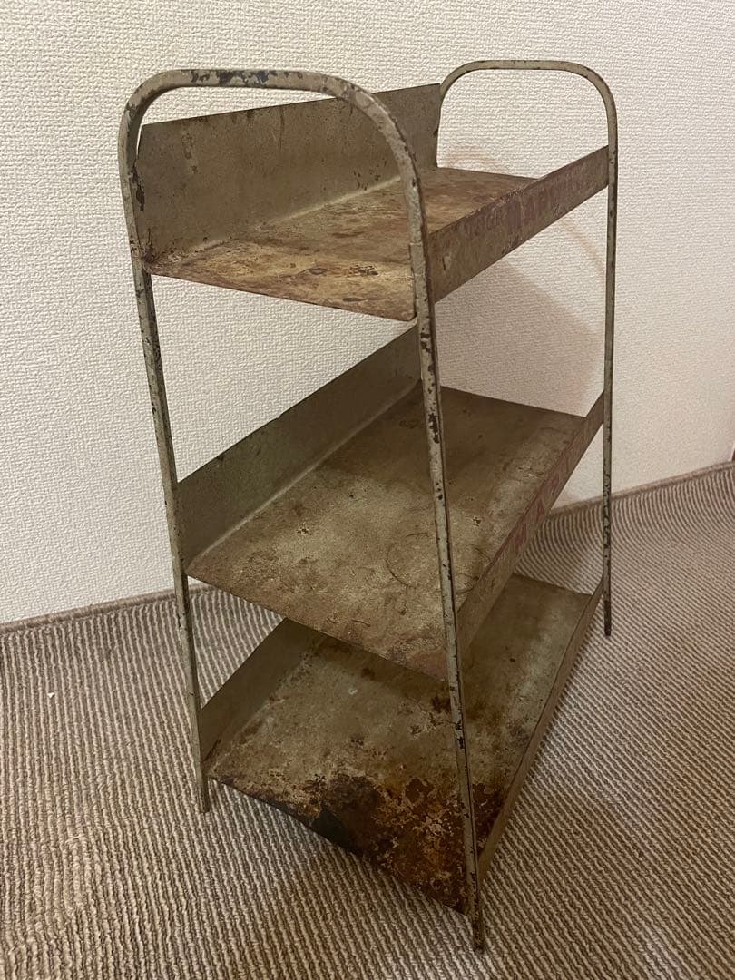 フランス　ヴィンテージシェルフ スチール　アンティーク　インダストリアル