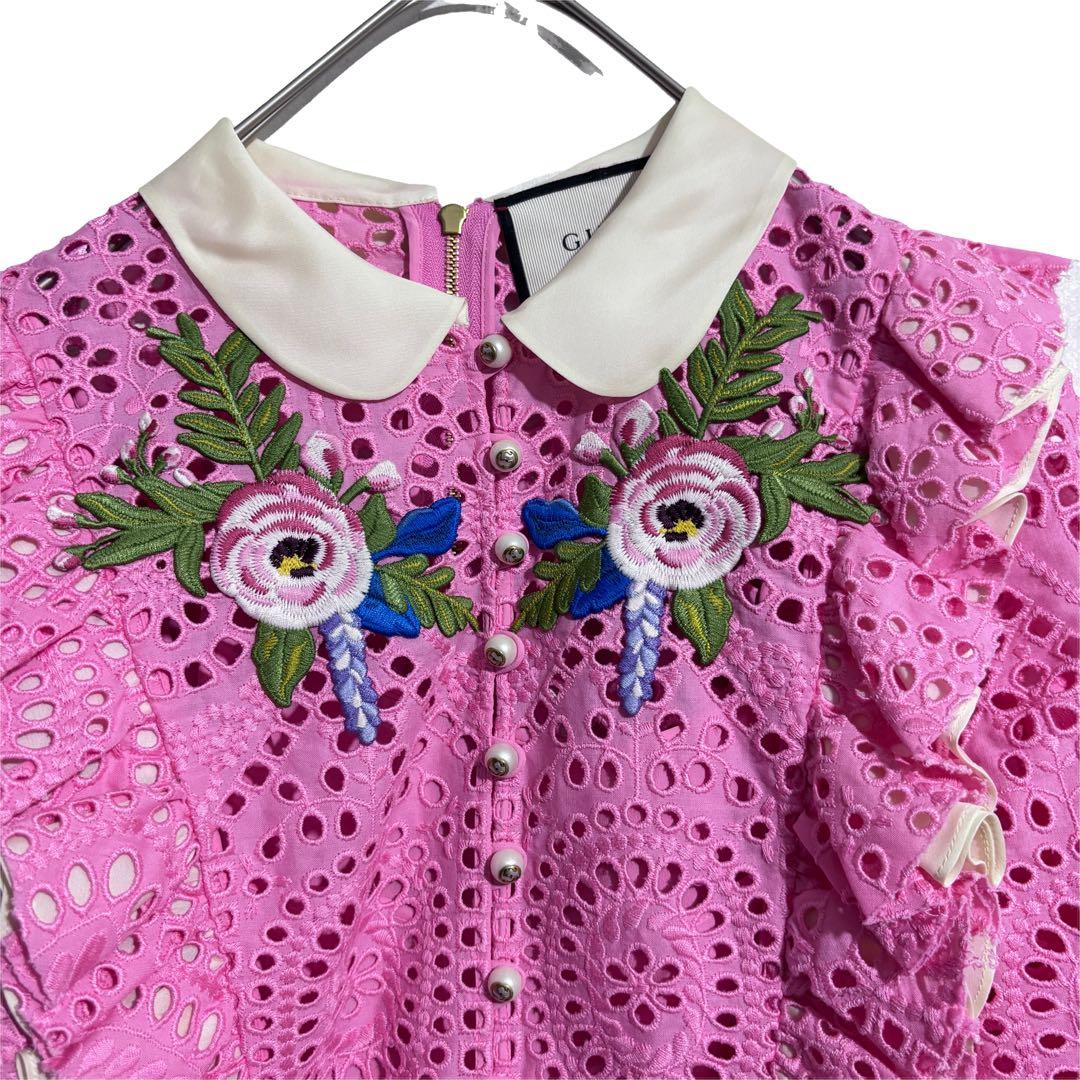 GUCCI 花柄刺繍　ミニワンピース　グッチ