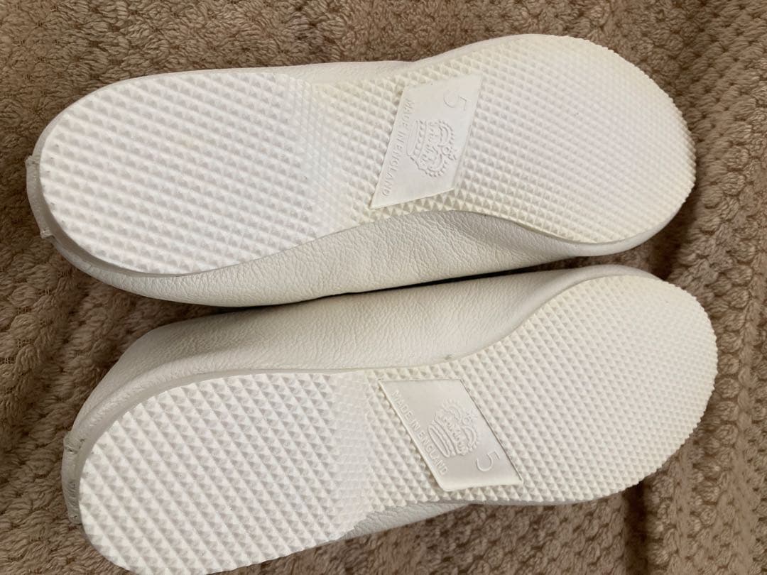 新品　CROWN トラベルシューズ　レースアップシューズ　レザー　白　サイズ5