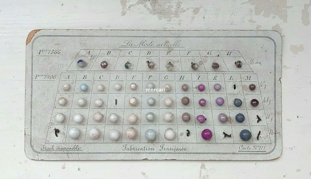 アンティーク　台紙付きボタンシート