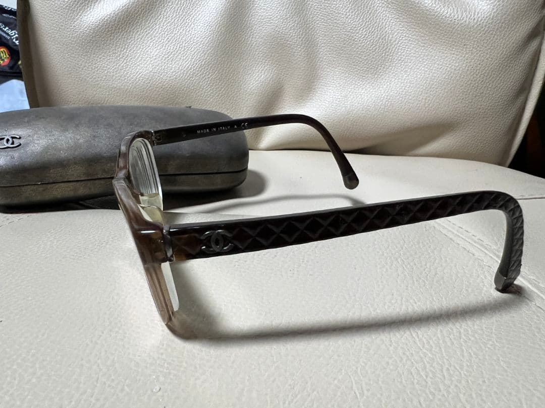 シャネル CHANEL 正規品 メガネフレーム 付属品付眼鏡 ブラウン ロゴ