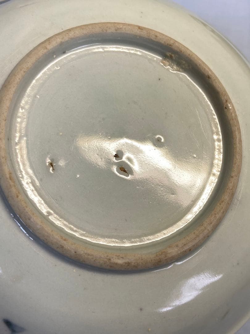 1114中国　清時代　染付花紋中皿①　送料込み1115