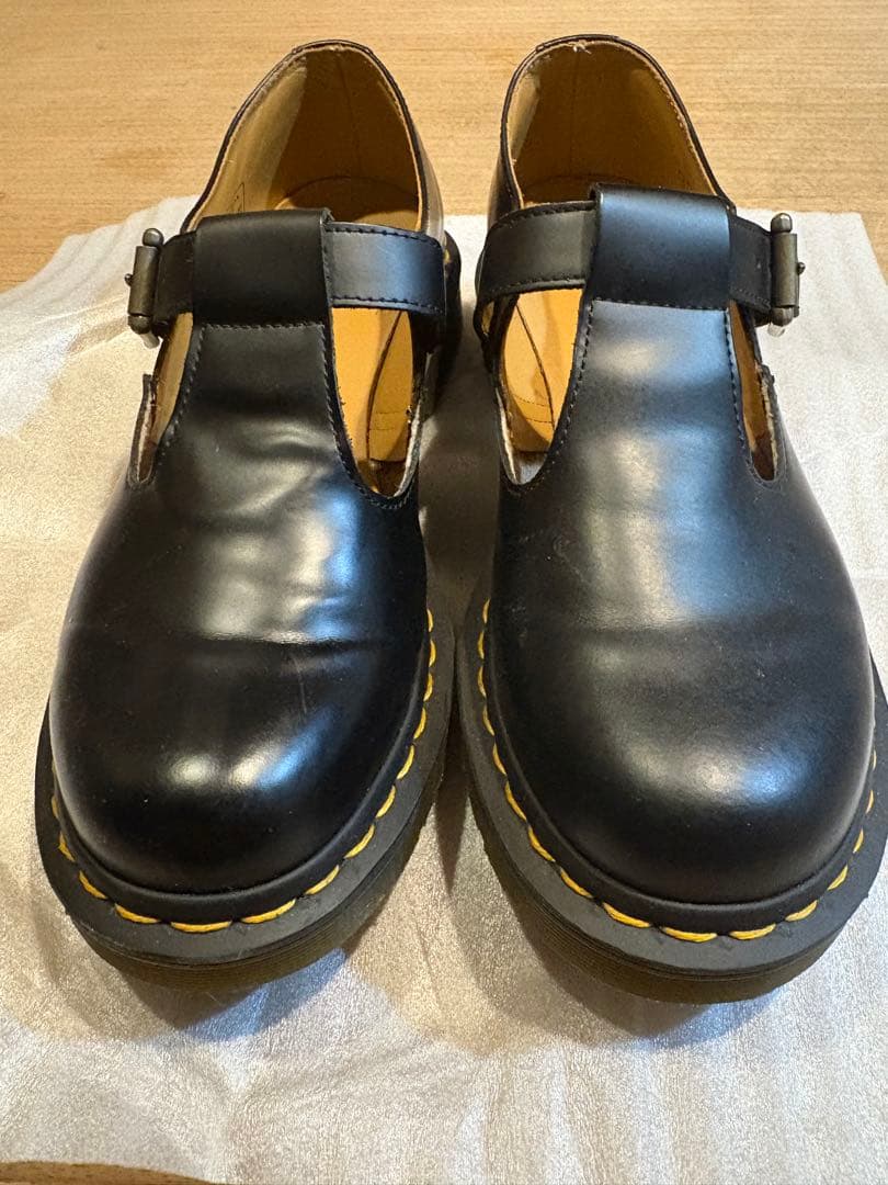 Dr. Martens UK6 ブラック Tストラップシューズ