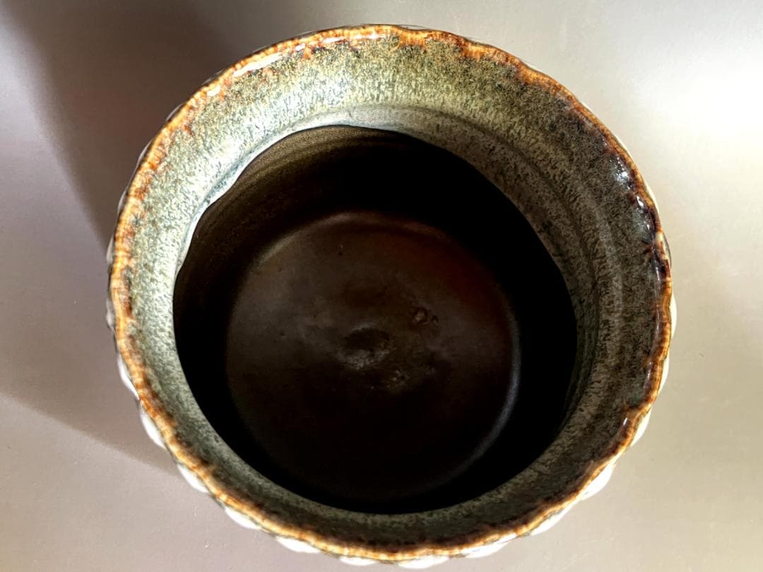 建水■高取釉建水 森岡嘉祥 作家物 共箱 お茶道具 古美術 時代物 骨董品■