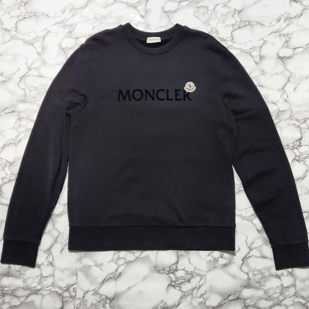 【QR鑑定済み】MONCLER モンクレール スウェットシャツ ロゴプリント M