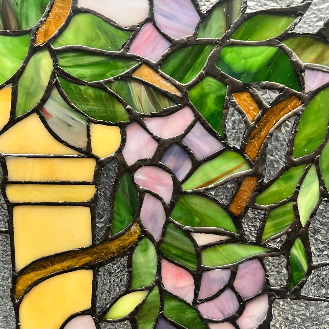 西洋アンティーク　大　ステンドグラス　縦　54cm×横　35cm