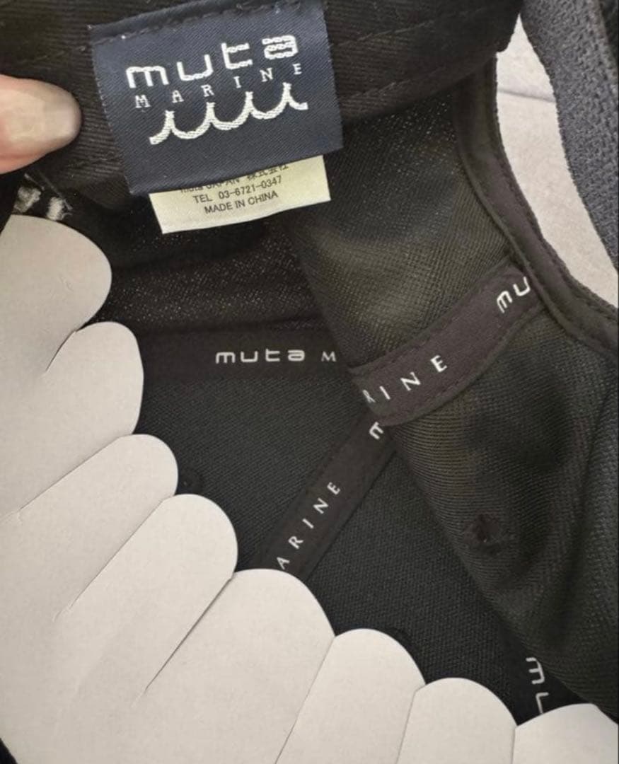 MUTA MARINE 黒 キャップ 数字8刺繍