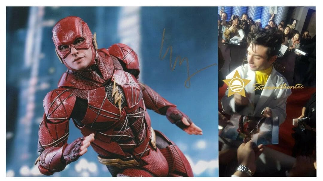 直筆サイン入り写真 エズラ・ミラー 俳優 バリー・アレン SA鑑定済