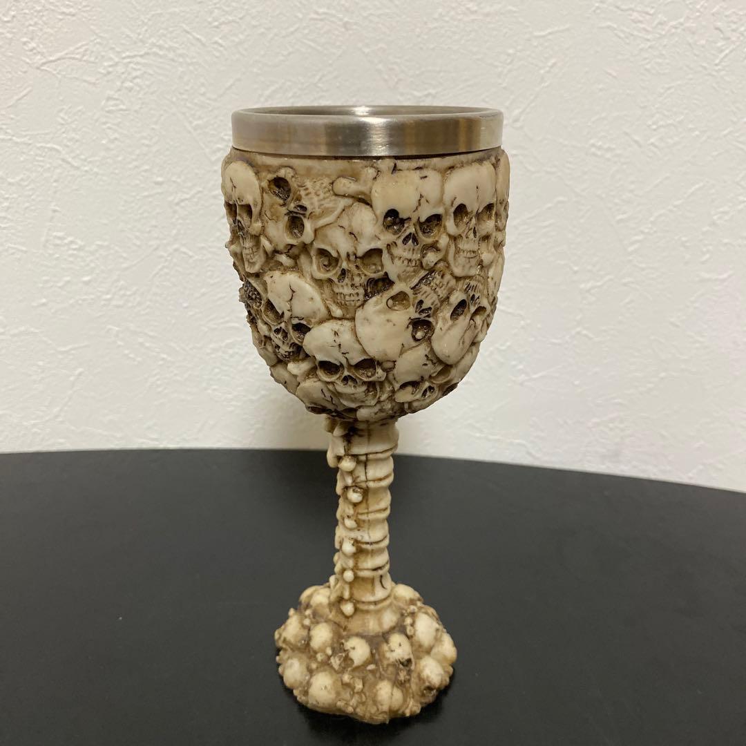 スカル ドクロ 髑髏 フィギュア ４種セット 置物 お香立て ステンレスグラス8