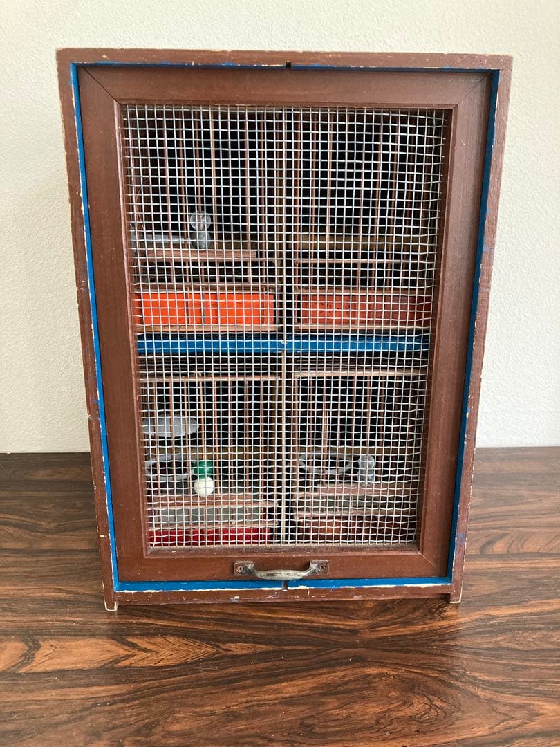 竹細工　めじろ　鳥かご　4個　木製天然木　寝かせ箱　セット