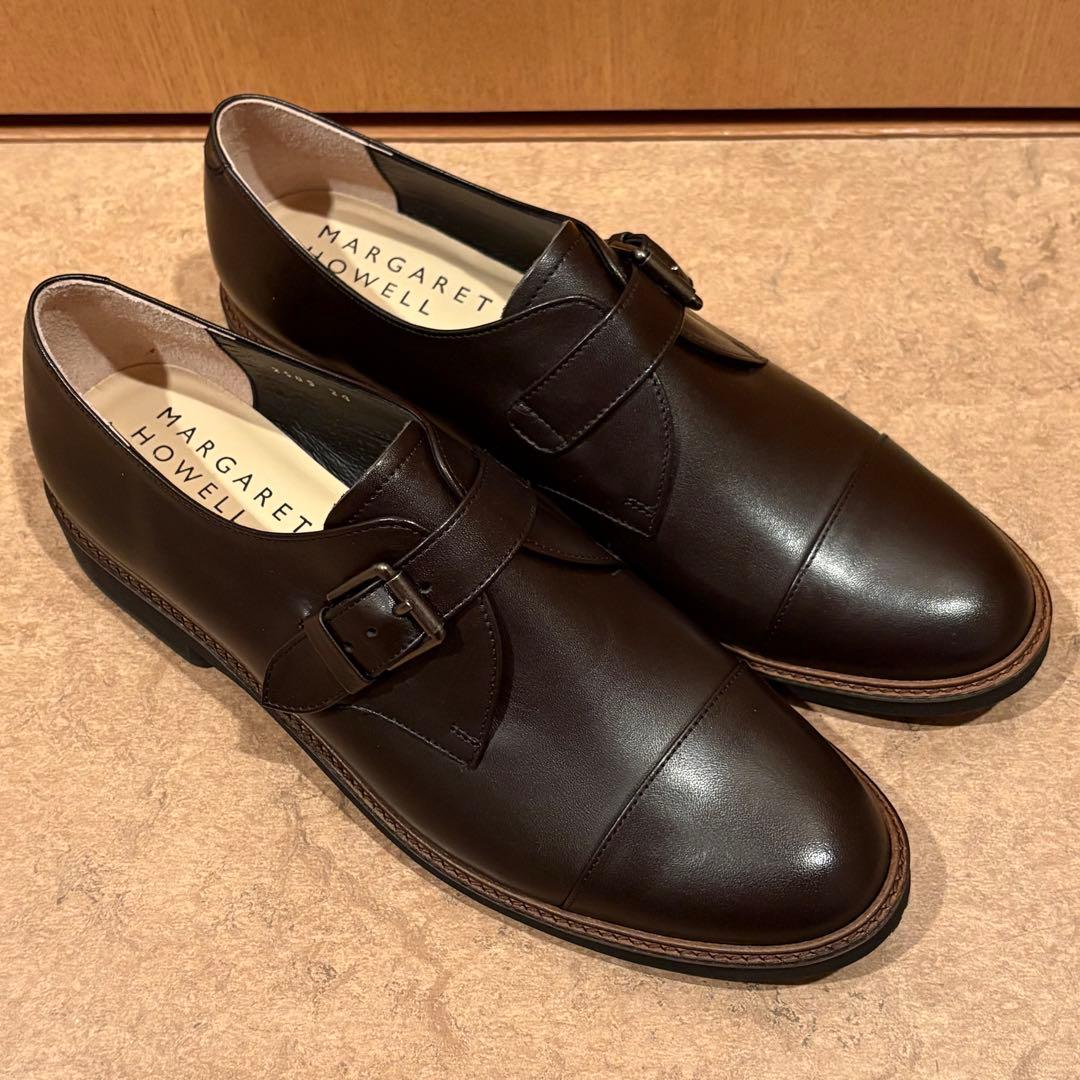 《お値下げ/新品》茶 24cm ベルテッドフラットシューズ マーガレットハウエル