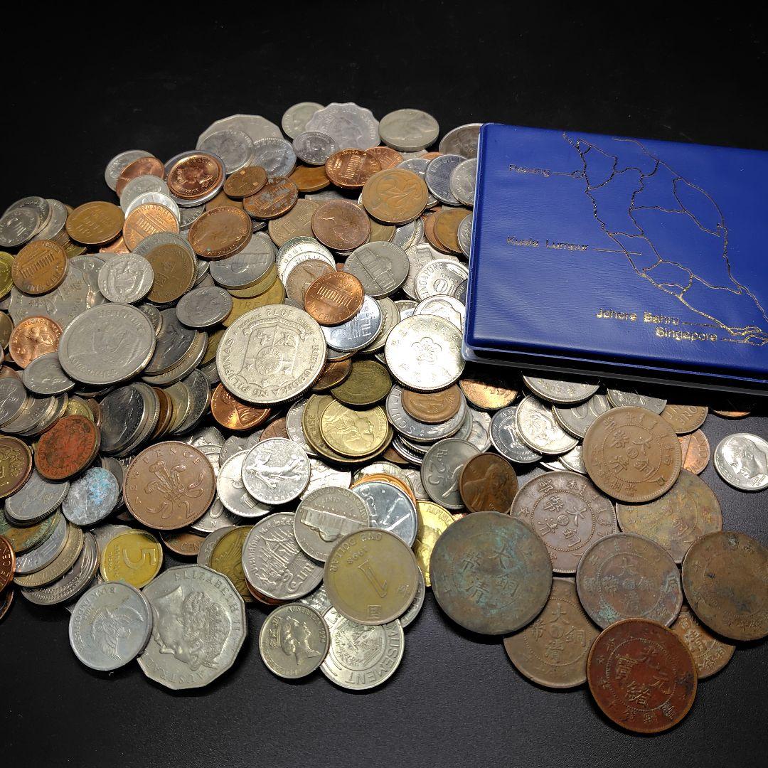 外国銭1.3kg　古銭　硬貨　アメリカ　イギリス　ロシア　マレーシア