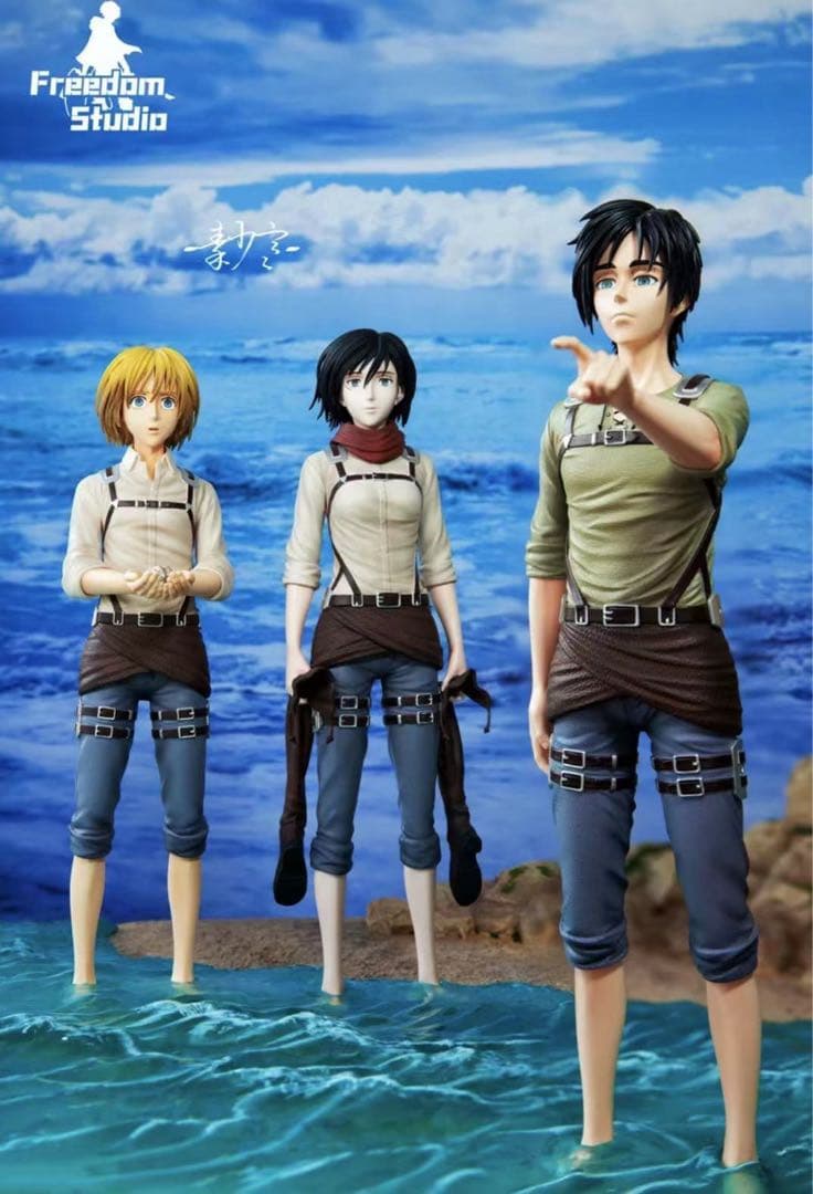 進撃の巨人 ミカサ エレン 3体 ガレージキット ガレキ スタチュー⑧