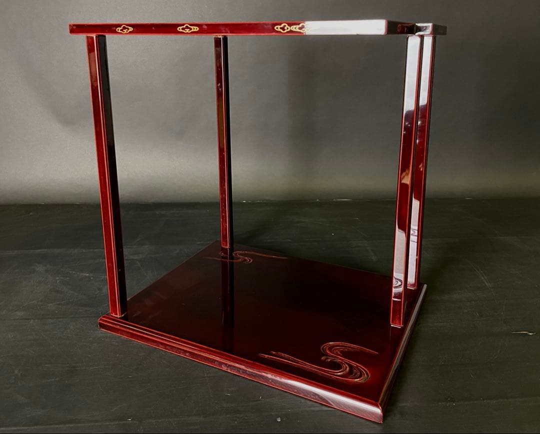 「母」 輪島塗 鵬雲斎好 山雲棚 宗芳作 共箱 茶道具 （114あ①）