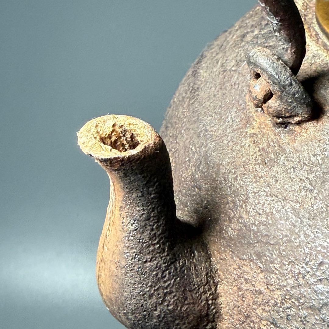 釜師　増山馨鉄　造　宝珠形鉄瓶　共箱　作家物　茶道具　大国藤兵衛に師事　白湯