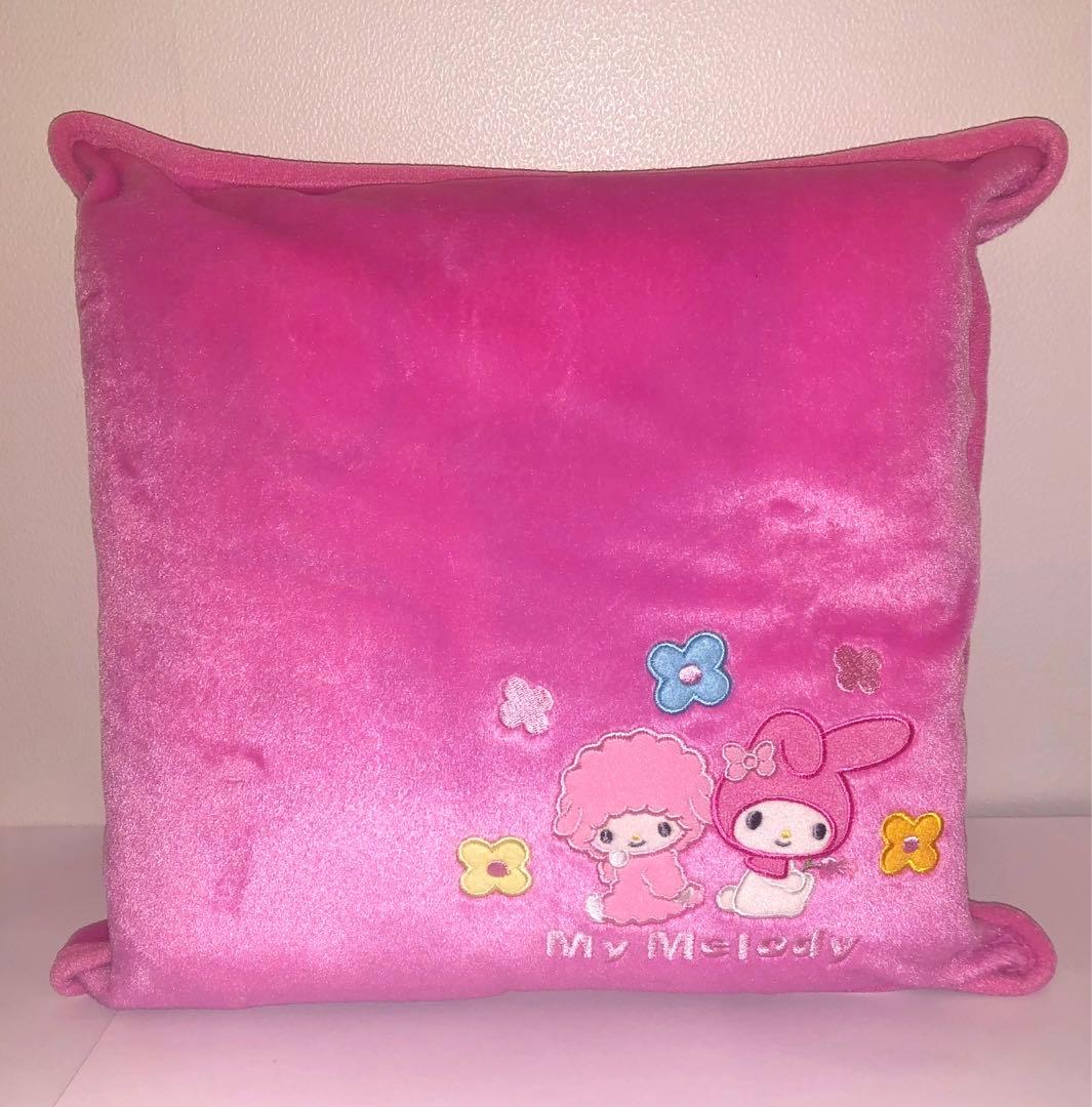 未使用 マイメロディ ハーフケット ひざ掛け クッションになるカバー付 マイメロ