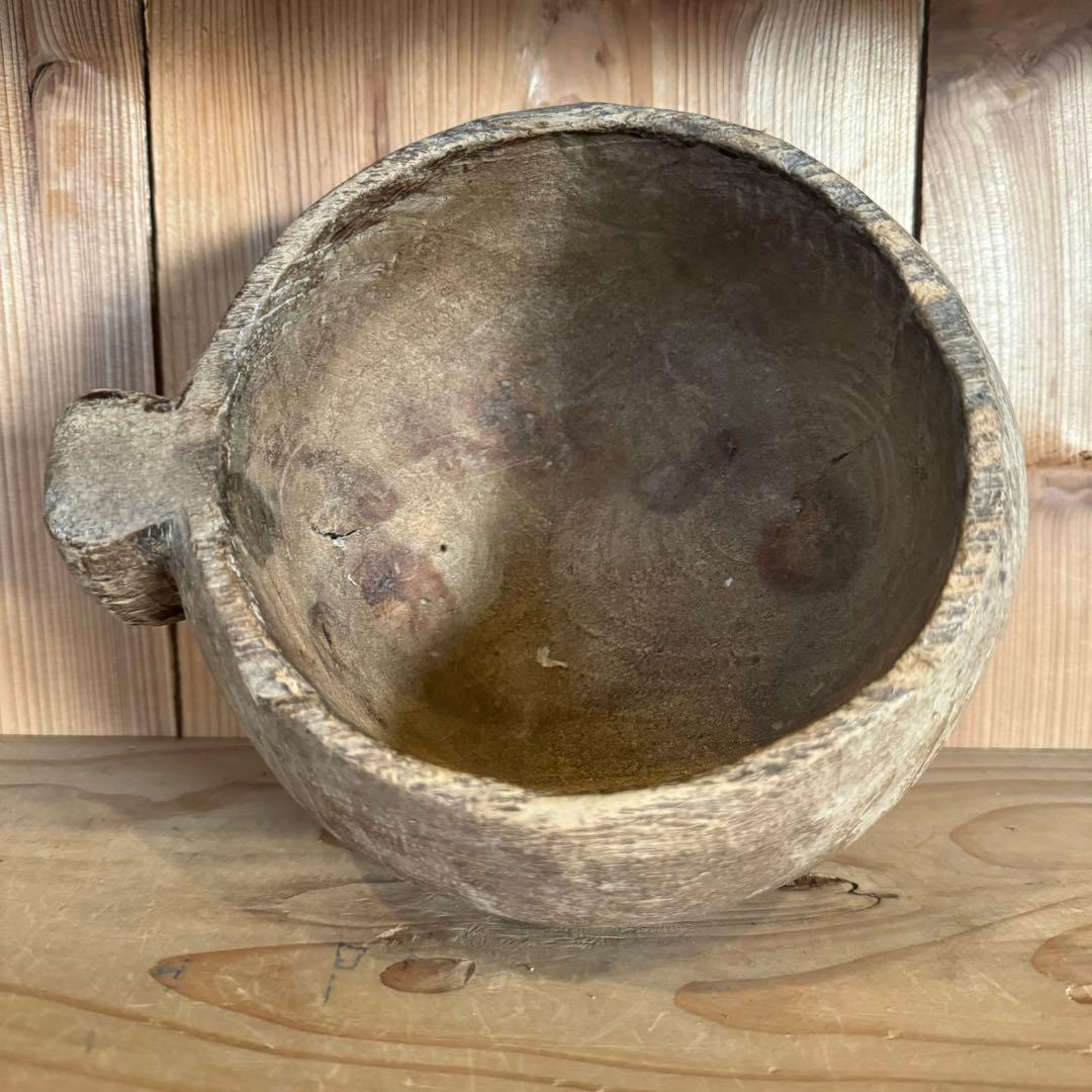 フランス 19世紀頃 農耕用木製ボウル アンティーク ビンテージ 民藝 古道具