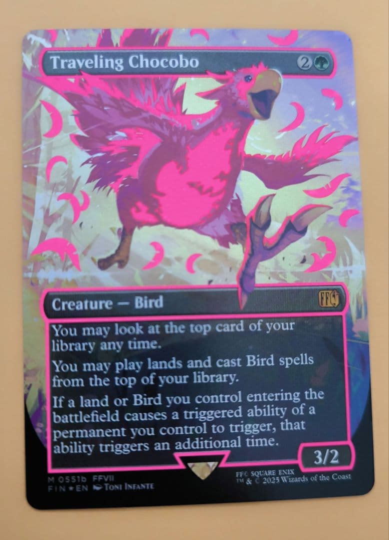 【ネオンインク・Foil】■ボーダーレス■《旅するチョコボ》(桃)