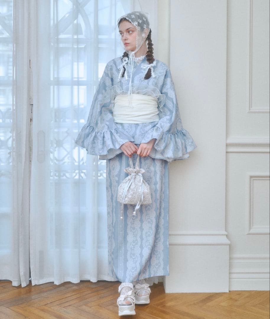 Lovilyn セパレート浴衣(帯セット) ブルー