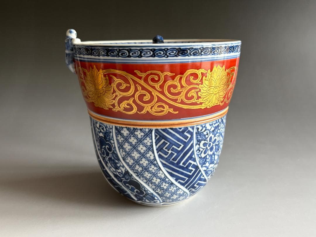 一閑人上部金襴手　水指　西村徳泉　茶道具