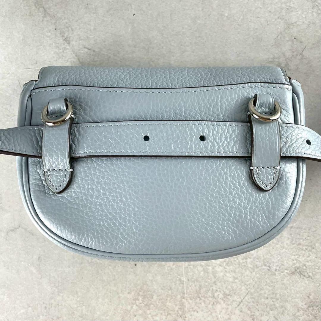 ✨美品✨コーチ　ボディバッグ　ショルダーバッグ 2way 馬車金具　レザー　青