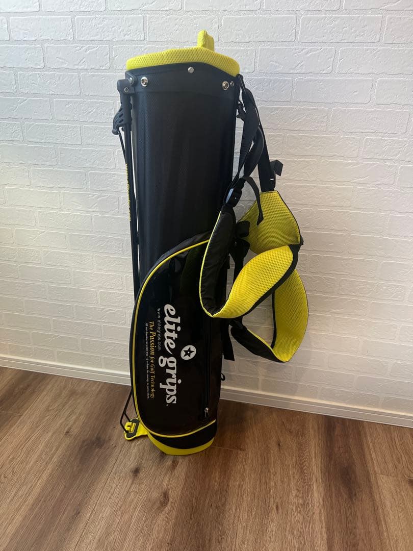 【良品】 esmart 1.8 スタンドゴルフバッグ 黒/黄色