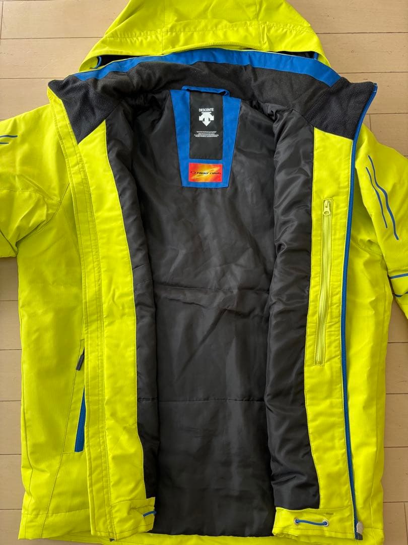 DESCENTE スキーウェアセット 蛍光イエロー/青