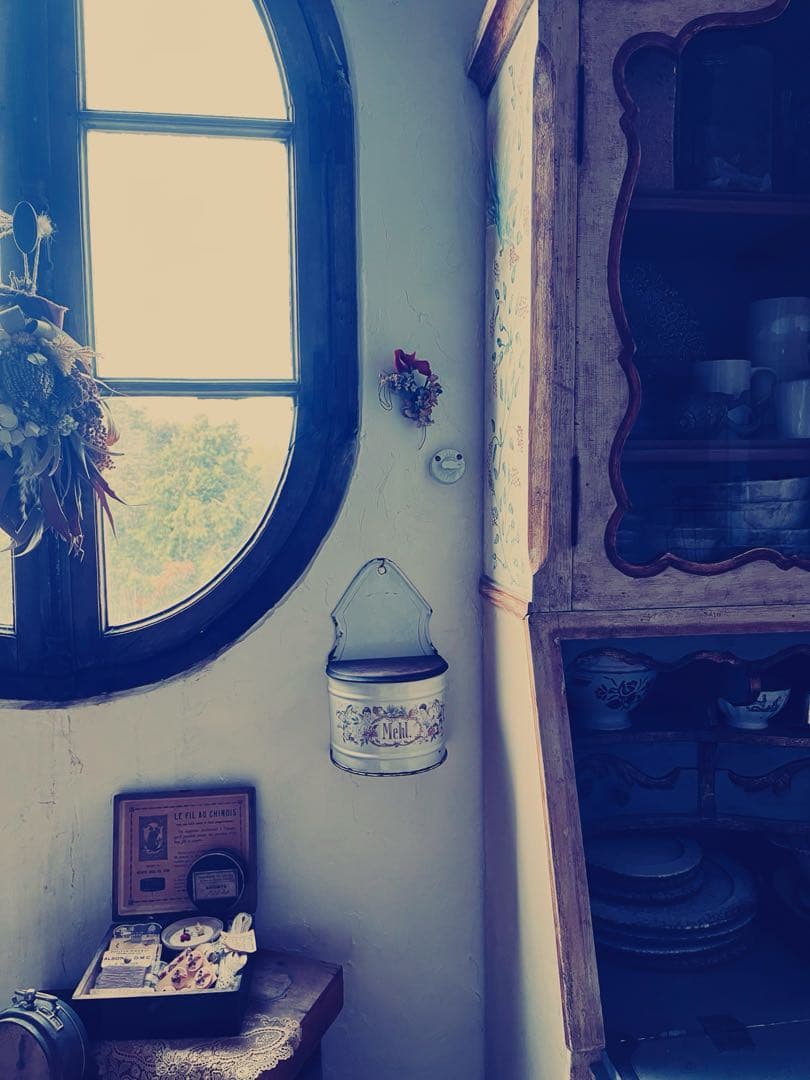 フランスアンティーク 小麦粉缶 ホーロー 天使　エンジェル