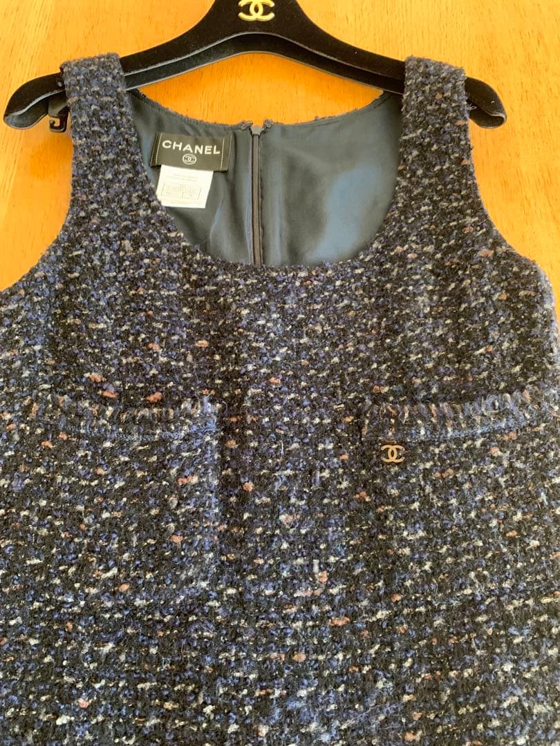 CHANEL ノースリーブひざ丈ワンピース