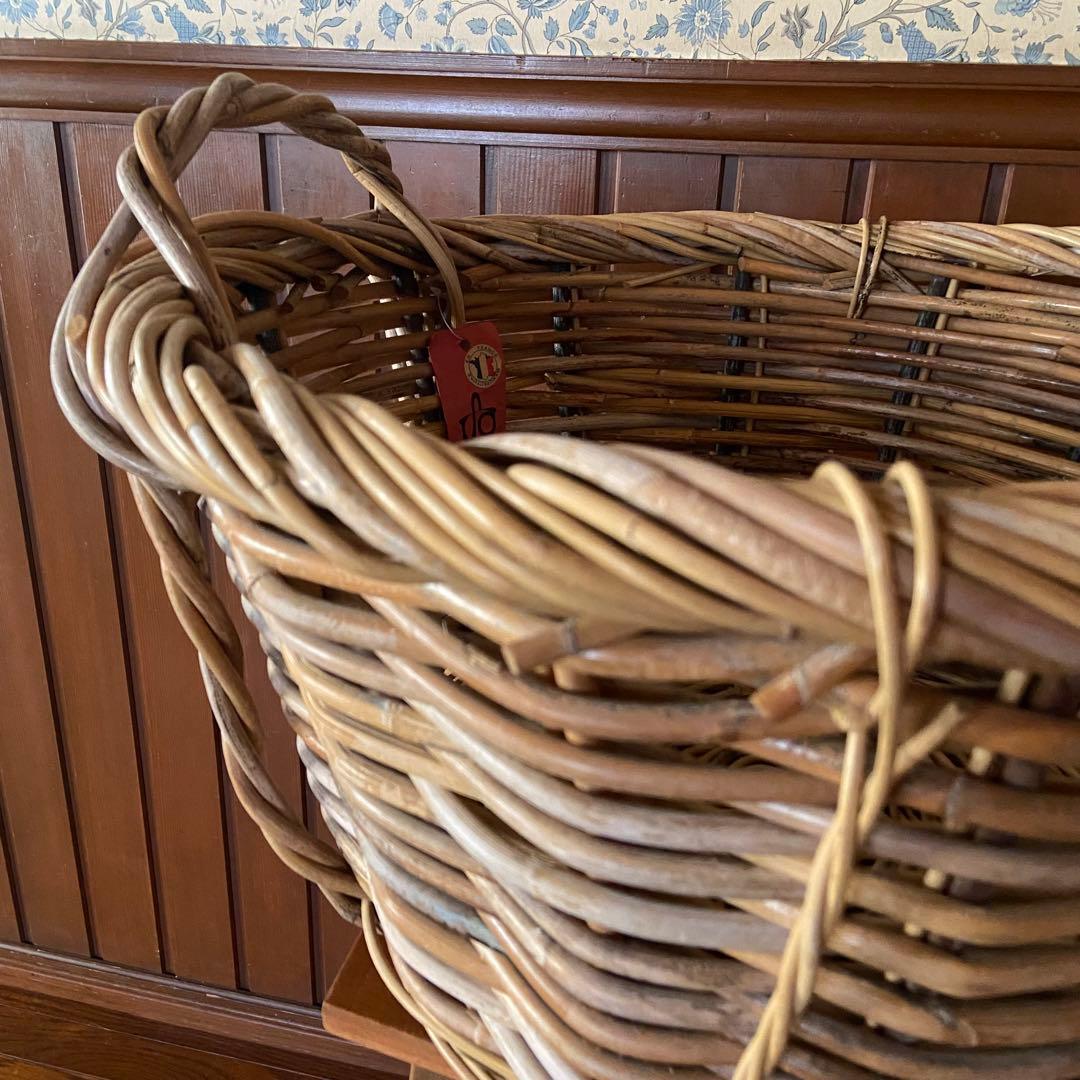 フランス アンティーク　籐籠　ラタン バスケット　アルデンヌ製　パニエ　大型