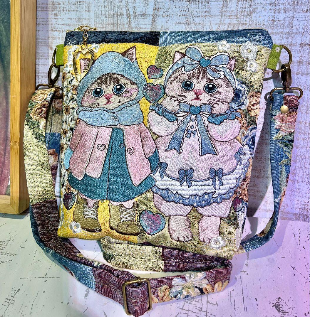 j*a様 オランダゴブラン♡刺繍のショルダーバッグ♡猫ちゃん♡