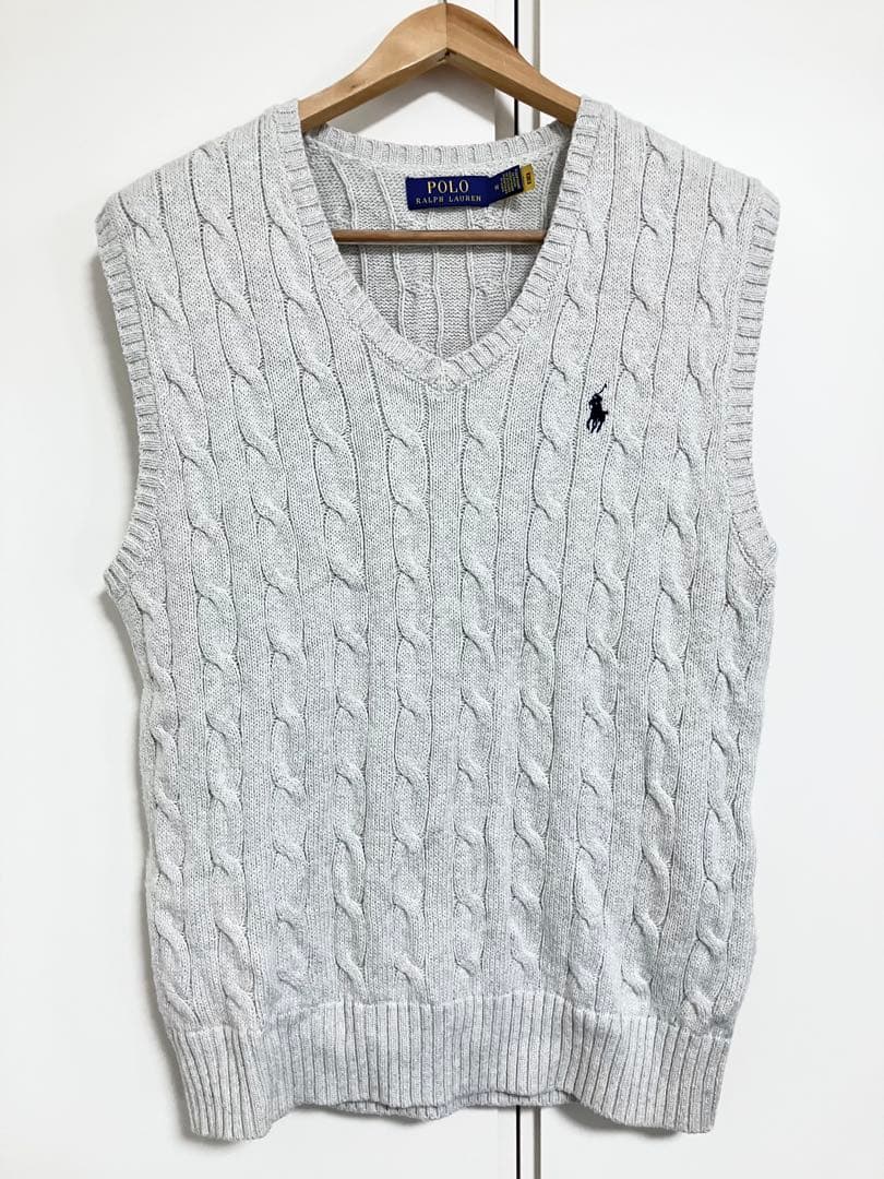 POLO RALPH LAURENポロラルフローレンのケーブルニットベスト　M/