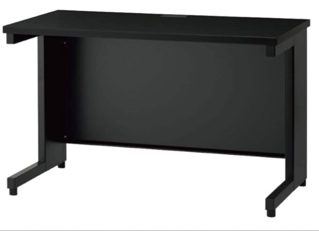 プラス オフィススチールデスク 幅100奥行70cm 天板ブラック/本体ブラック