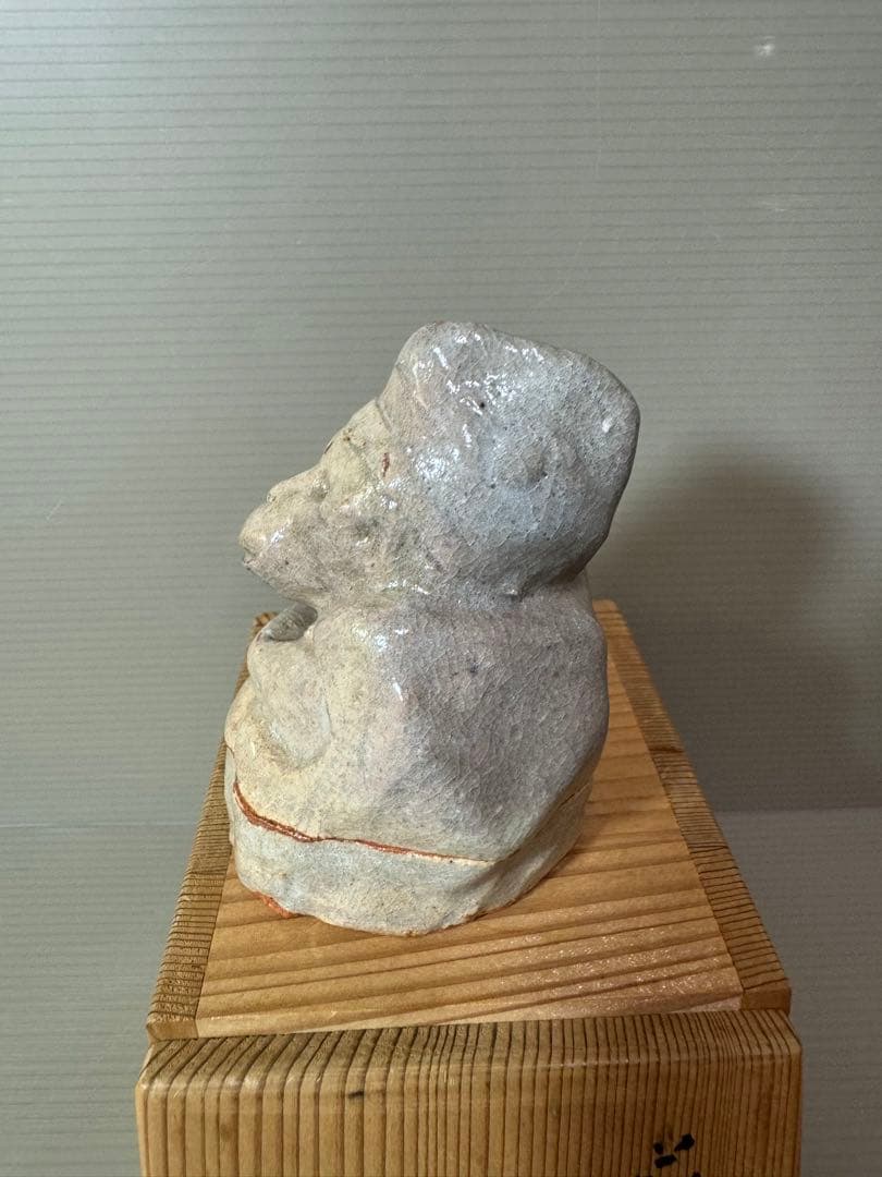 2756 萩焼　野坂康起作　猿舞　香合