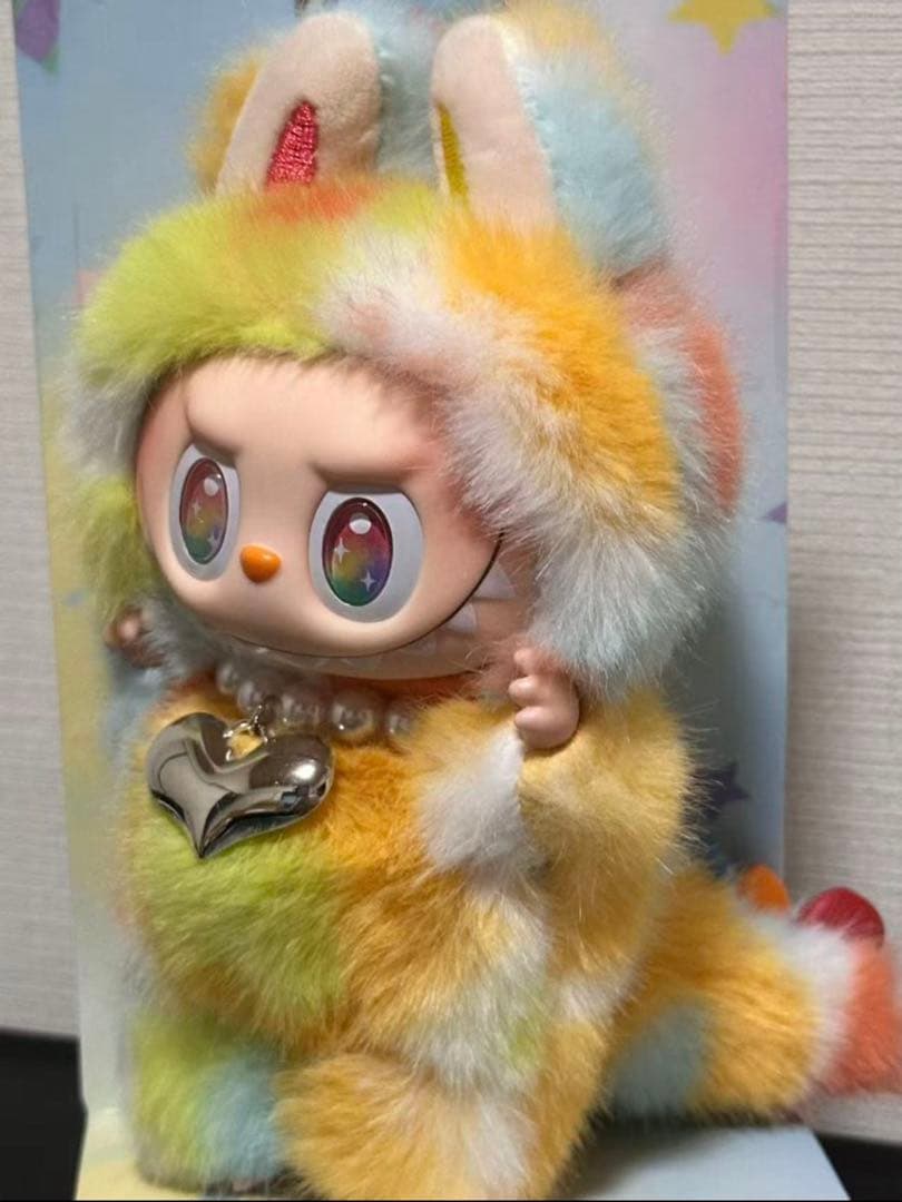 ジモモ　zimomo海外限定虹色　labubuカラフルウサギ耳ぬいぐるみ
