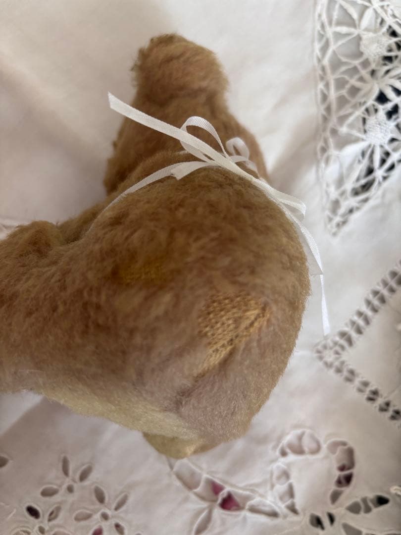 小さい子　ヴィンテージベア　アンティークベア　エプロン付き