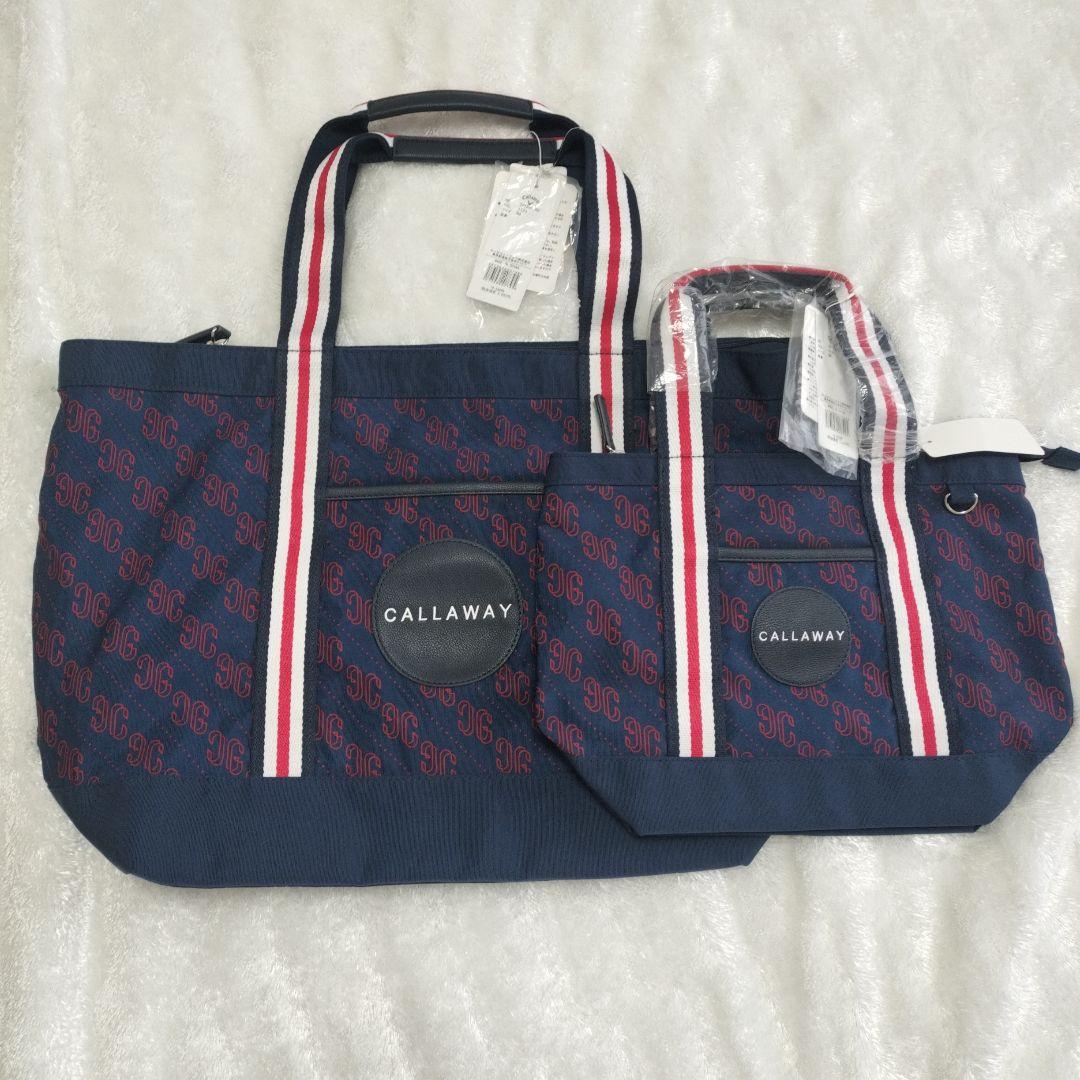 新品CALLAWAY ネイビーラウンドバッグ 大小セットトート
