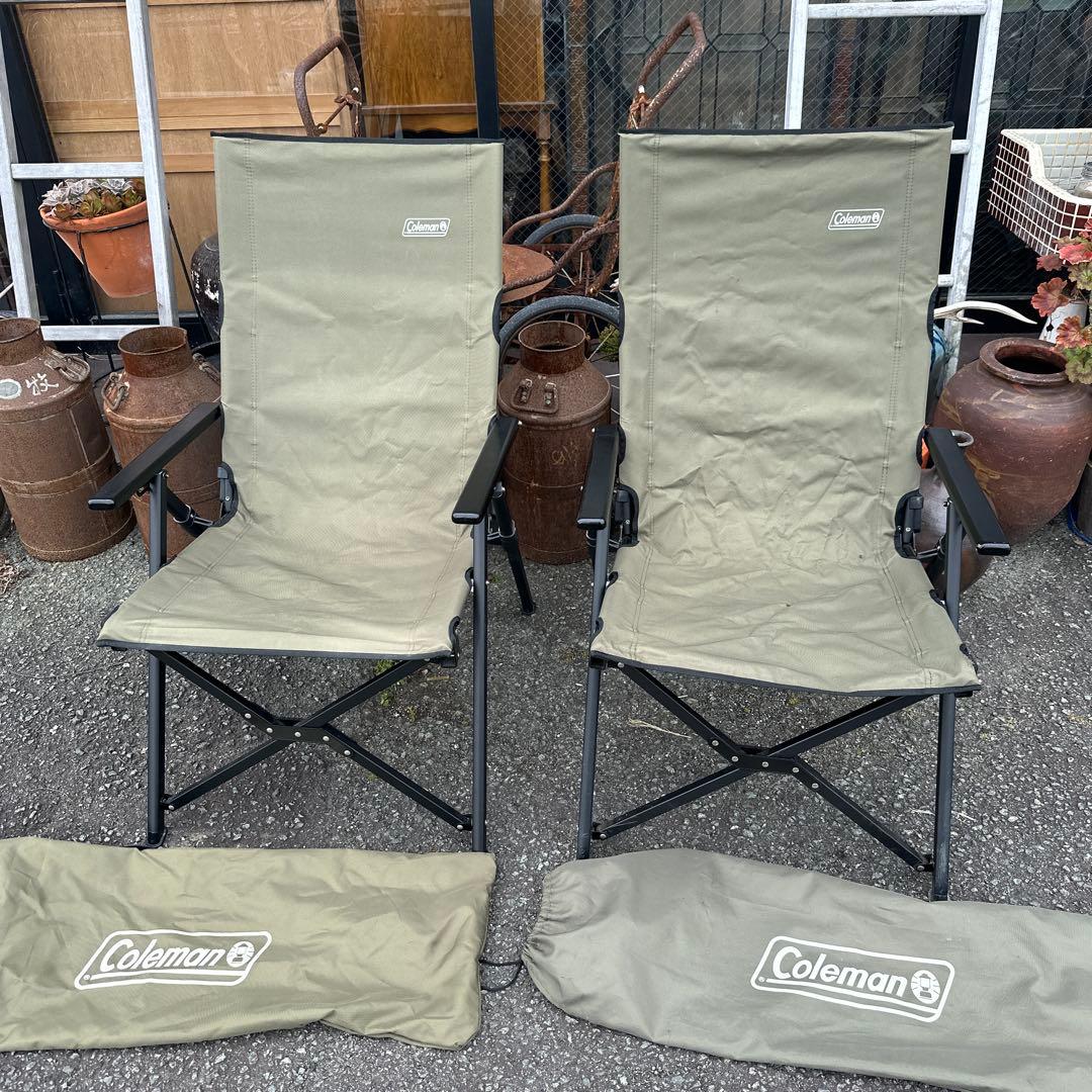 最終お値下げ‼️コールマン レイチェア オリーブ 2脚セット中古
