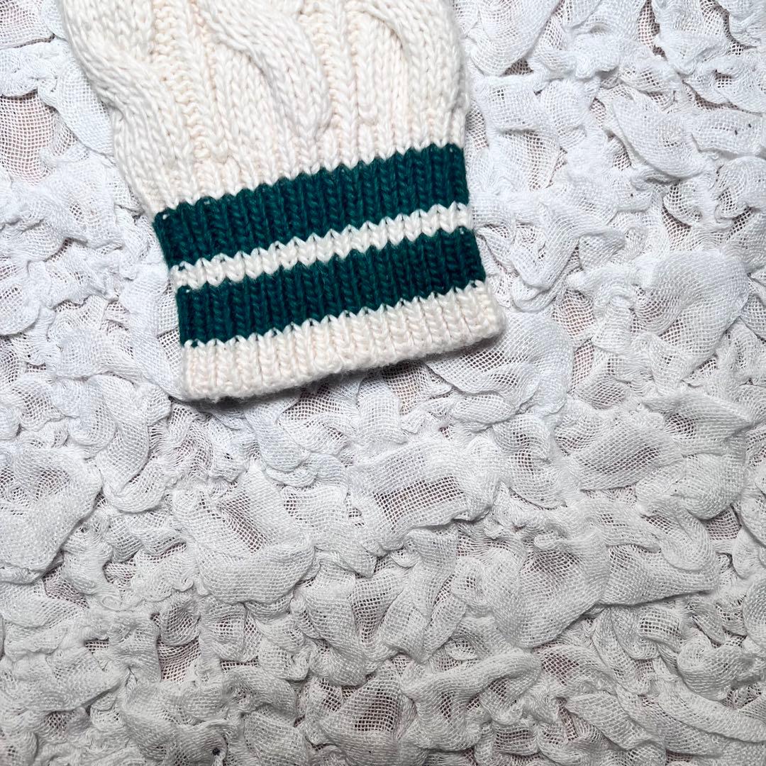 『大人気』　ポロバイラルフローレン　チルデンニット　カシミヤ混合　白　【M】