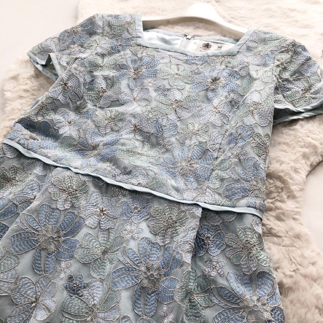 AUSTINREED*オーズチーンリード　総刺繍 花柄ワンピース ドレス 40