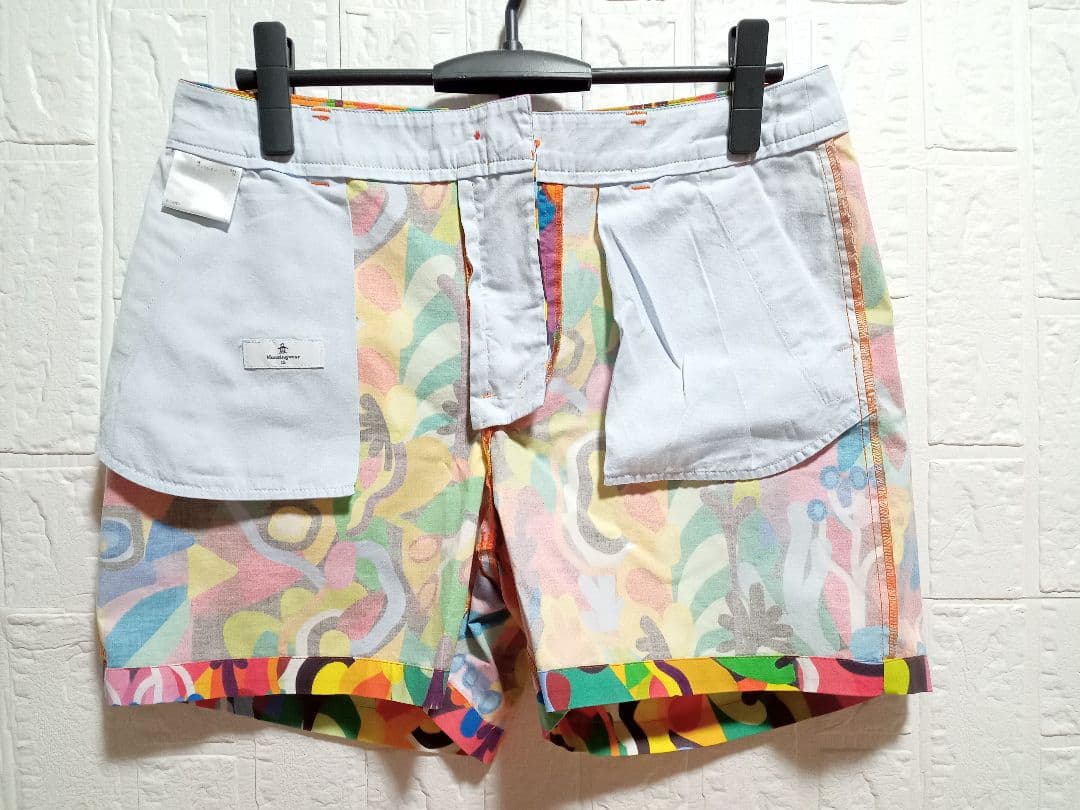 マンシングウェア ゴルフ 総柄 カラフル ストレッチ ペンギン 新品