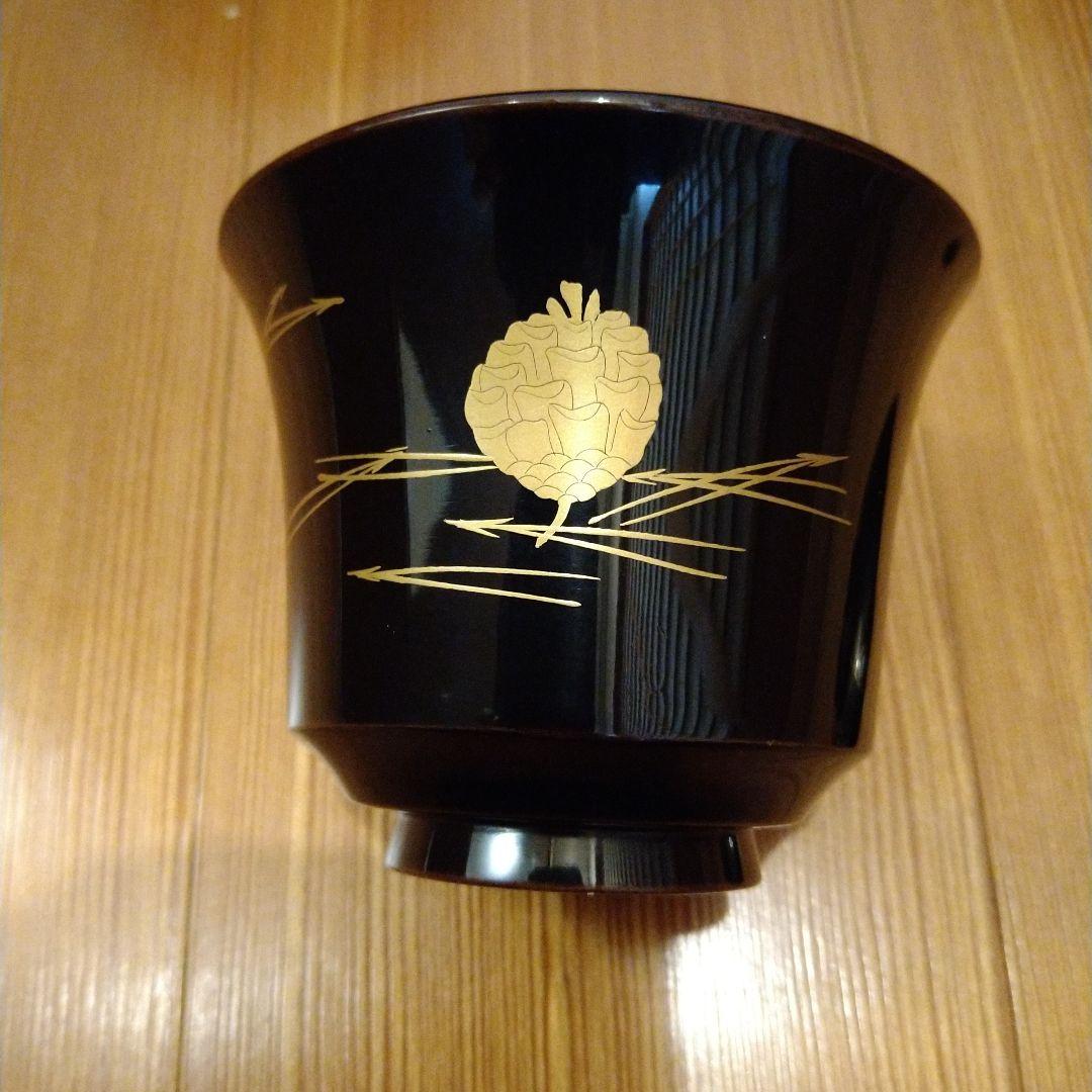 箸洗　松葉蒔絵　黒塗　１０人前