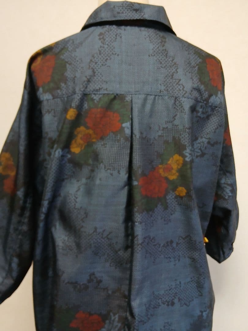 着物リメイク★本場大島紬7マルキ★ワンピース★&ポシェット