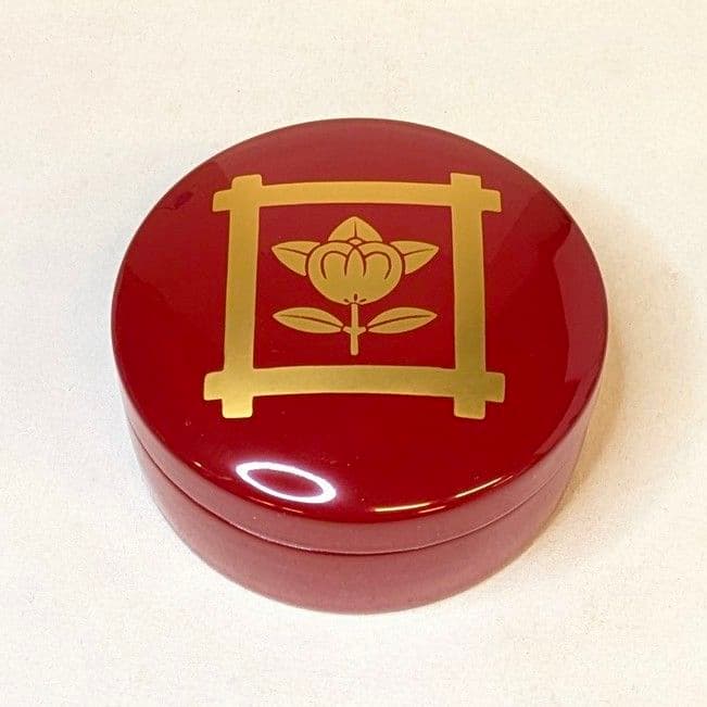 【フォロー割・新品】 切立香合　井桁に橘　内金　木製　朱塗り　2.8寸　日蓮宗