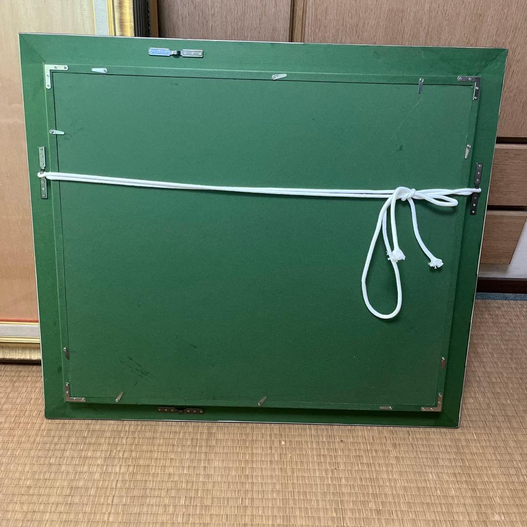 木製油彩額縁 黒金 F12