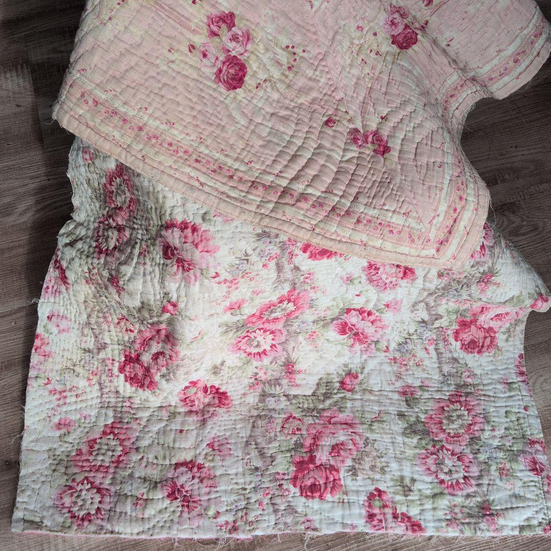 イギリスアンティーク ダーラムキルト 19世紀 130㎝×67㎝ リバーシブル