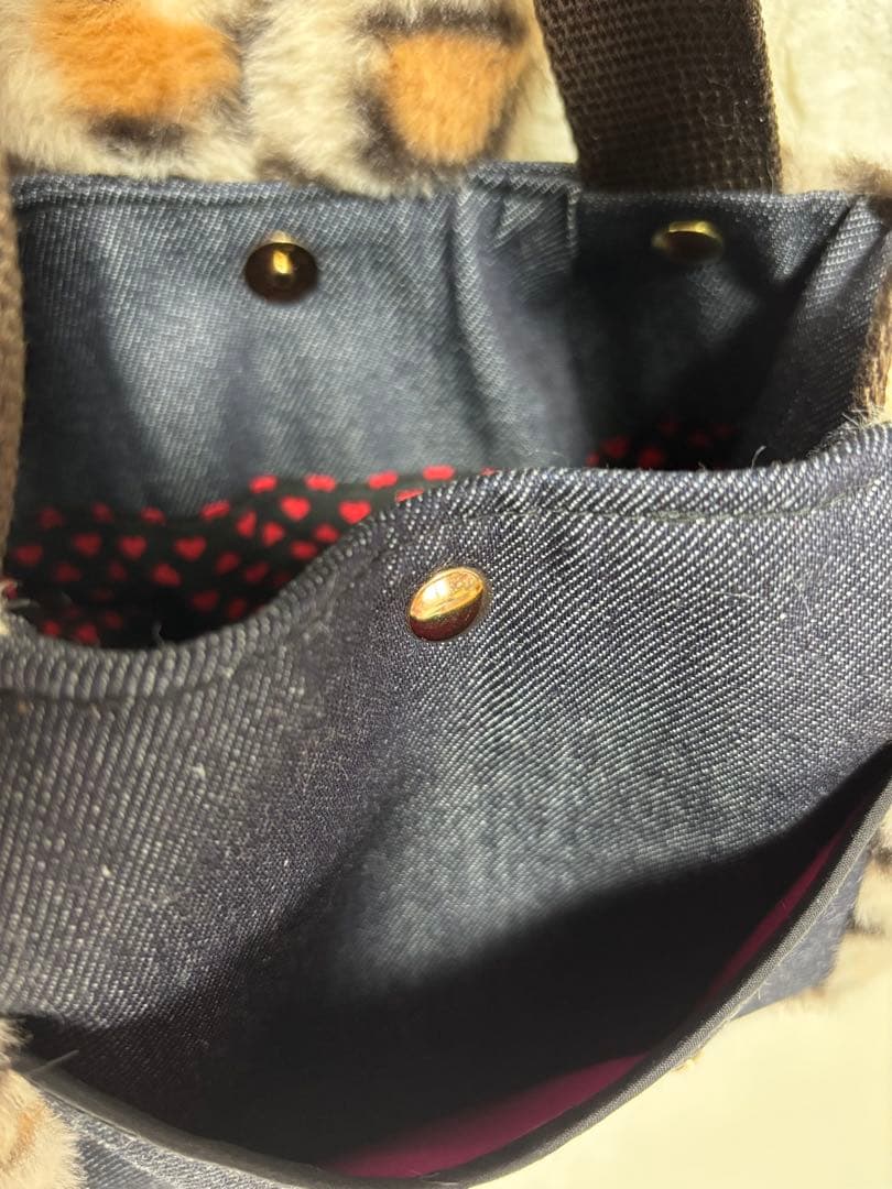 ゆ*ら様 コヤンイサムチョン　ハンドメイド　ファーミニバッグ　ヒョウ柄ベージュ