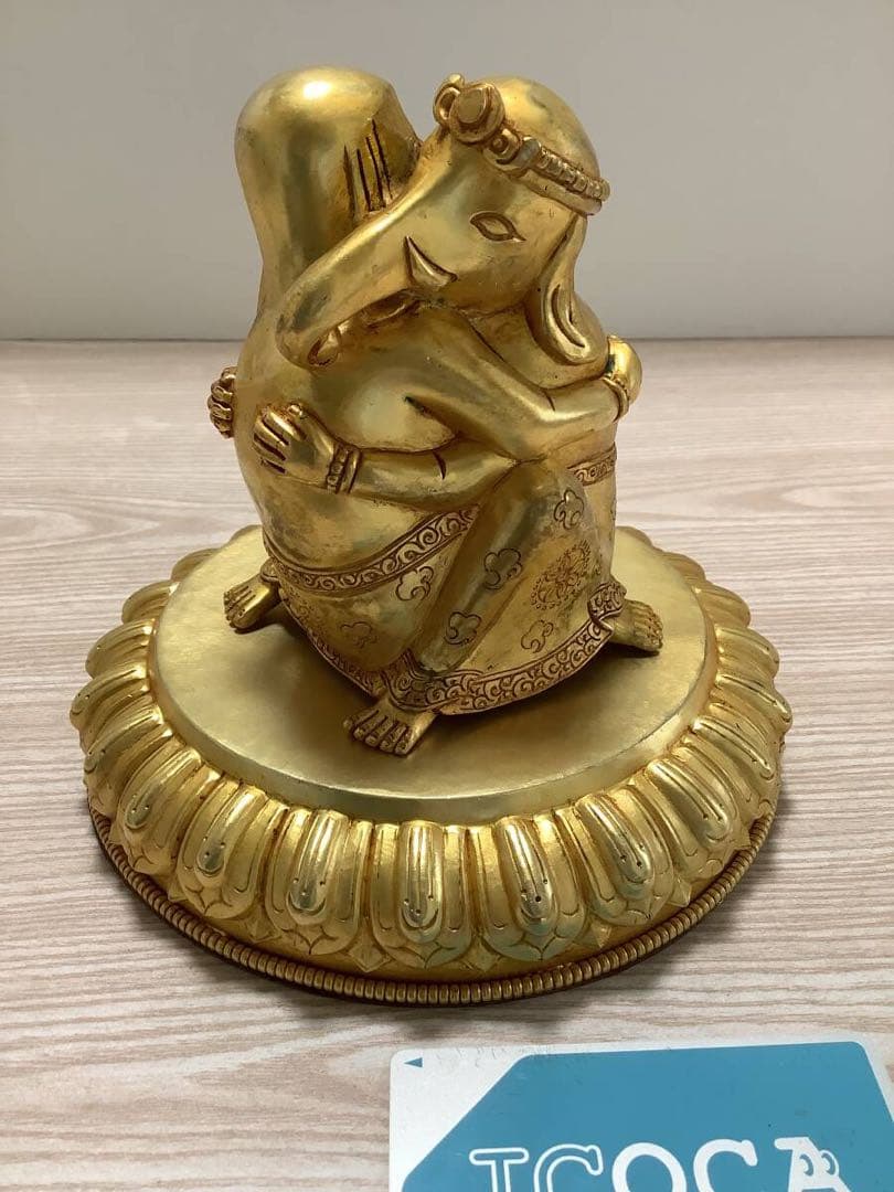 《 チベット密教　新品　1点物 》 オリジナル　鍍金　歓喜天　ガネーシャ　B