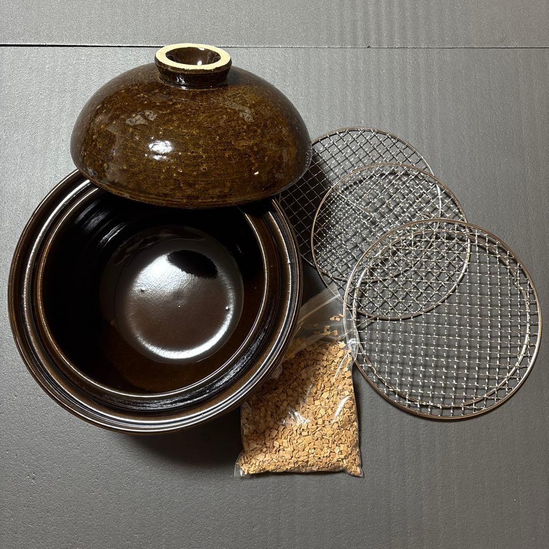 【新品未使用】いぶしぎん 大 2.4L・約28cm 長谷園 燻製器 土鍋